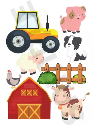 🍰FARM TRACTOR ANIMALS🍰  PARTY Edible Cake Decoration  Toppers • £3.89