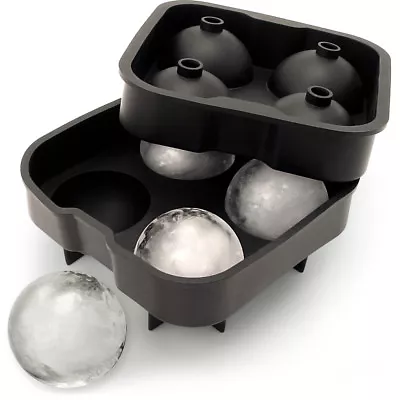 1x Flexible Silicone Ice Cube Ball Maker 4x4.5cm Sphere Mould Whiskey Cocktail • £6.45