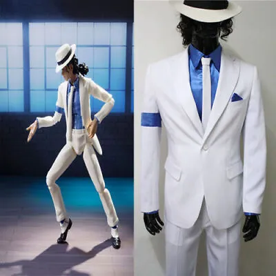 Michael Jackson Smooth Criminal Men's Suit Uniform Cosplay Costume Set • $74.28