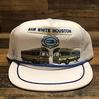 Vintage Bluebird Hat Snapback Trucker Cap Mens White Sam White Houston 90s READ • $34.88