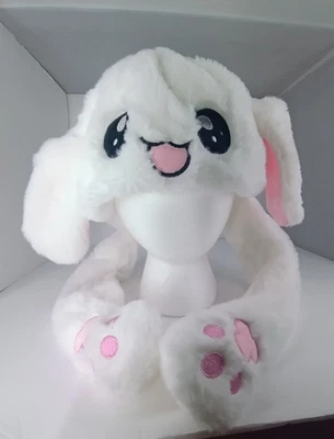 $6 • Buy White Plush Hat Bunny Moving Ears Funny Interactive Hat Cosplay Party Costume