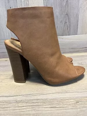 Bamboo Faith-45M Bootie Open Toe Block Heel Color: TANBNH Woman’s Size 7 • $19.95