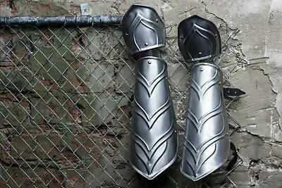 Medieval Pair Of Metal Bracers Elven Armor Arm Protection For Larp Costume • $95.39