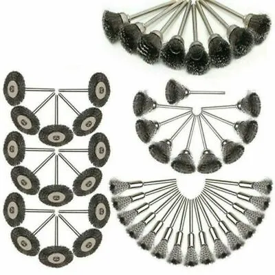 36Pcs Steel Wire Brush Polishing Wheels Set Cleaning Kit Rust Tool For Drill Bit • $10.03