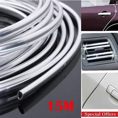 50FT Chrome Car Door Edge Molding Trim Seal Strip Scratch Protector Guard Decor • $9.59