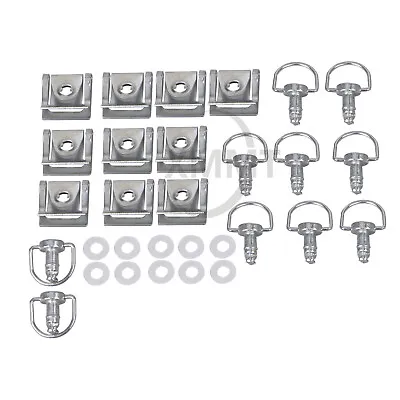 US 15MM Chrome Bolt Fasteners Quick Release 1/4 Turn Race Fairing D-Ring 10 Sets • $21.83