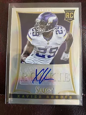 2013 Select Xavier Rhodes Silver Prizm RC Rookie Card Auto Autograph #149/199 • $18.50