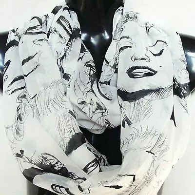 GLAMOROUS Marilyn Monroe Shawl Scarf Scarves Wrap Sheer Chiffon 62 X25  New • $8.49