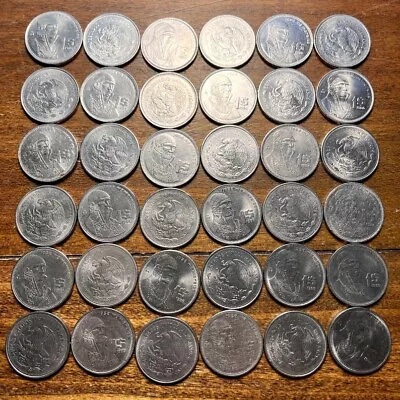 1980s Mexico One Peso Coins - Set Of 75 Coins - Guaranteed Excellent Condition • $45