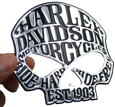 1x Harley Davidson Skull Emblem Motorcycle Fuel Tank Gas Badge Decal 3.5  X 3.5  • $13.38