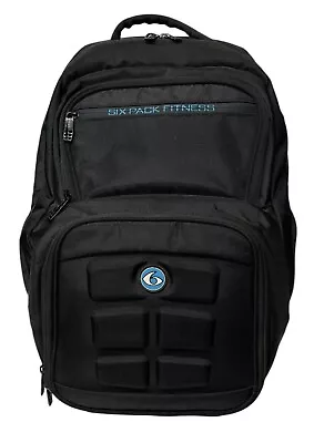 6 Pack Fitness Travel Fit Black Gym Backpack Meal Prep Laptop Bag -EXCELLENT • $54.99