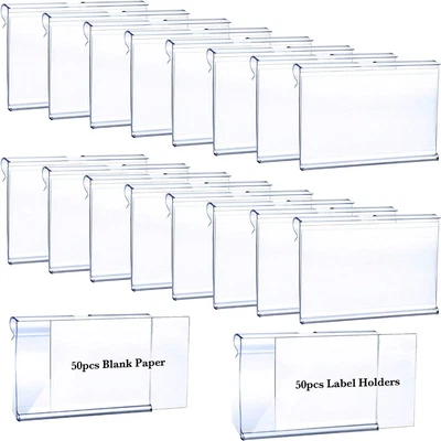 £9.20 • Buy Clip On Plastic Label Holders Plastic Ticket Display Holder  Shop