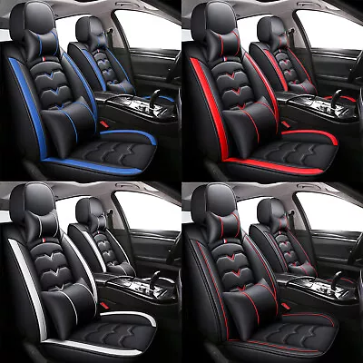 $67.99 • Buy 5 Seats Leather Car Seat Covers Seat Cushion Covers Full Set Universal Fit