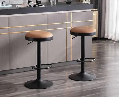 EALSON Modern Swivel Bar Stools Set Of 2 Adjustable Counter 2PCS Brown  • $175.19