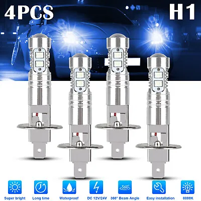 4x H1 LED DRL Bulbs Fog Driving Light Conversion Kit Super Bright Ice Blue 6000K • $13.48