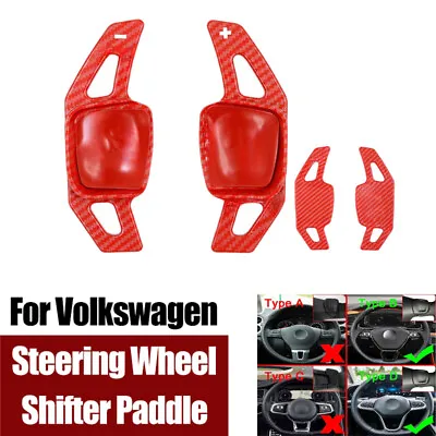 Red Steering Wheel Shifter Paddle For VW Golf MK8 Polo Jetta Atlas CC Tiguan • $49.07