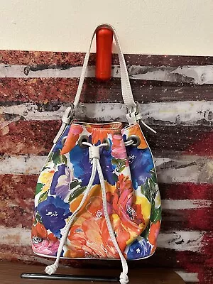 Maurizio Taiuti Small Mini Floral Leather  Drawstring Tote Handbag • $35