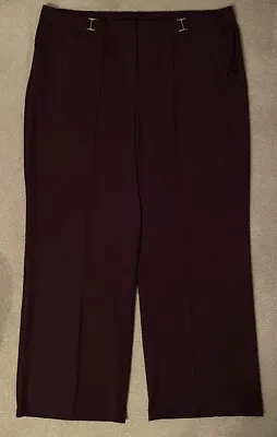 JD Williams Magisculpt Aubergine Purple Wide Leg Trousers Size 26 W46  L30  NEW • £9.99