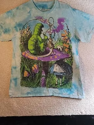 Liquid Blue Alice In Wonderland Hookah Tie Dye T-Shirt Adult Size Large • $18.40