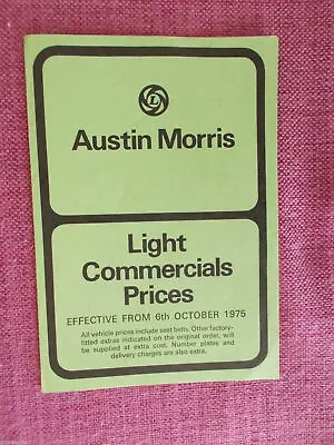 1975 Austin / Morris Commercials Price List Van Pick-up Mini Marina Sherpa Pl 67 • $11.35