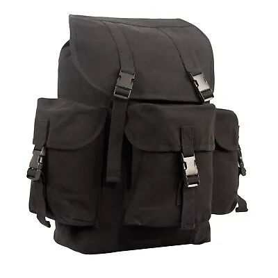 Black Canvas Outfitter Backpack Rucksack - Hiking Camping School Bookbag • $38.99