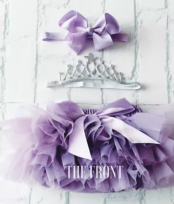 Luxury Girls Lilac Frilly Front Back Tutu Knickers Birthday Outfit UK SELLER • £10.99