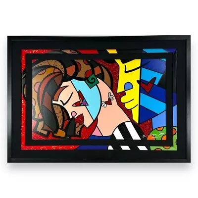 Romero Britto  Sexy  Mixed Media Giclee. Black And Red Diamond Dust Accented • $2860