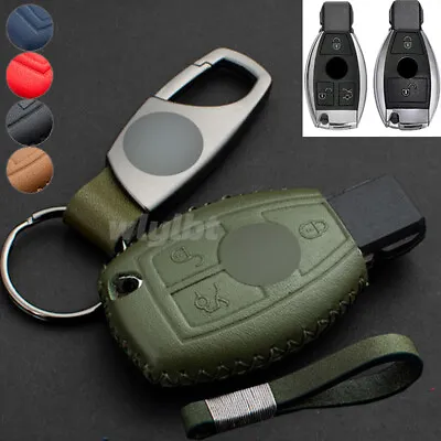 Leather Car Smart Key Case Fob Cover Shell Bag For Mercedes Benz W203 C E Class • $34.40