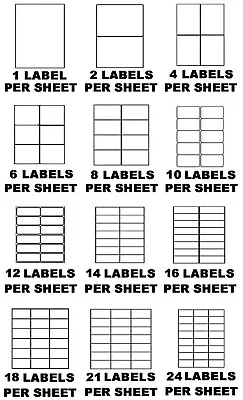 £32.80 • Buy Labels - Self Adhesive Sticky A4 Address Labels Inkjet Laser Copier Printer Peel