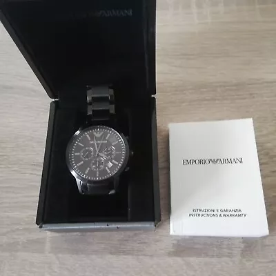 Emporio Armani AR2454 Mens Watch Steel Strap Hardly Worn Immaculate • £40