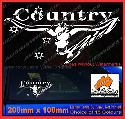 Country Cowgirl Stud Aussie BNS Cow Longhorn Girl 4x4 Car Cute Stickers 200mm • $6.90