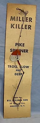 Vintage Fishing Lure Miller Killer Pike Spinner Red & Wht New Old Stock On Card • $5.88