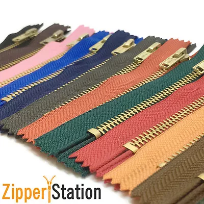 Brass Trouser Jeans Zip Zipper - Closed End - 17 Colours 4  To 8 Inches • £2.35