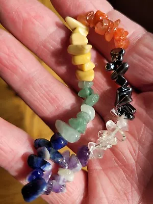 CHAKRA BRACELET  Chip Stone Crystals  Energy Bracelet New Without Tags • £1.25