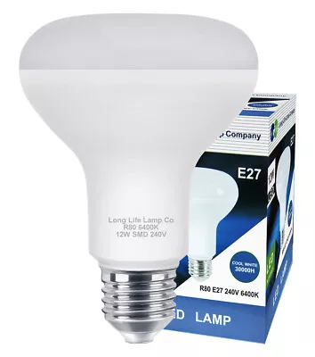 12W R80 LED E27 Replacement For Reflector R80 Light Bulb Cool White 1200 Lumens • £6.49