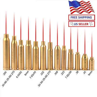 Red Laser Boresight CAL 7MM/8MM/9MM/223/308/762 Cartridge Bore Sighter US Seller • $13.99