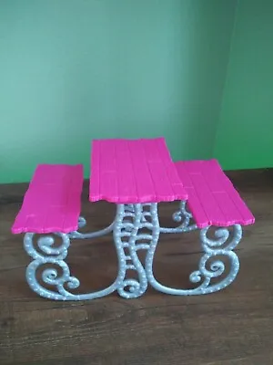 Monster High Doll House Furniture Deadluxe School Replacement Pink Picnic Table • $9.99