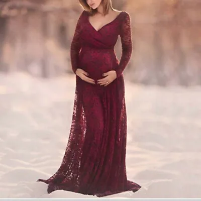 $40.17 • Buy  Women  Maternity Photography Dress Lace Long Dress For Mother Pregnancy Dress