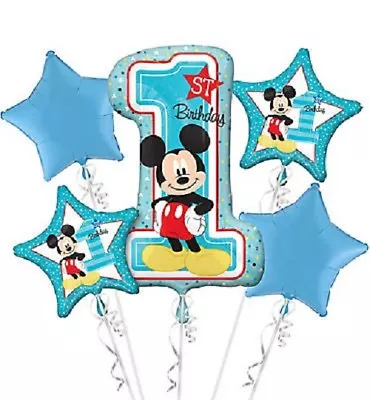 Mickey Mouse 1st Birthday Party Balloon Bouquet 5 Pieces • $9.99