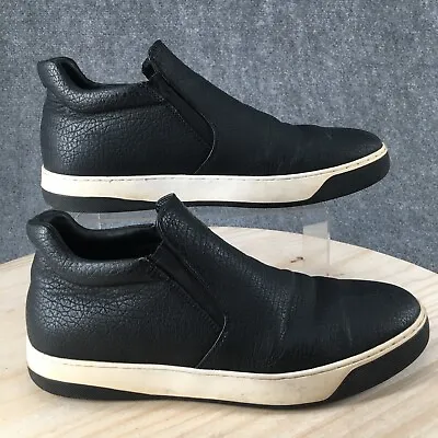 Zara Man Shoes Mens 45 Casual Comfort Slip On Platform Sneakers Black Leather • $20.89