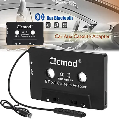 Bluetooth 5.1 Car Audio Tape Cassette Adapter Converter FOR IPhone Android MP3 • $12.21