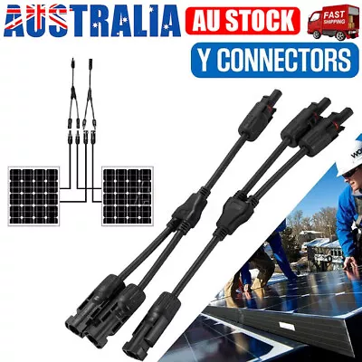 1 Pair Solar Y Connector Cable Plug Inline Solar PV Panel IP67 2 Connection AU • $7.45