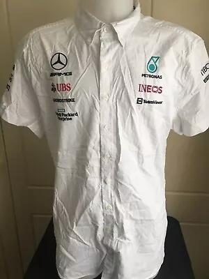 Mercedes Amg Petronas F1 Team Issue Shortsleeve Shirt Mens Large Hilfiger 2022 • £24.95