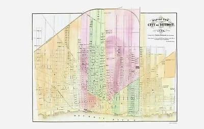 Detroit Michigan Plat - Calvert 1873 - 23.00 X 36.35 • $94.95