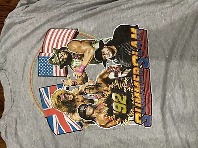 Vintage WWE Summerslam 92 Bret Hart Undertaker Tee Shirt XL XXL • $12