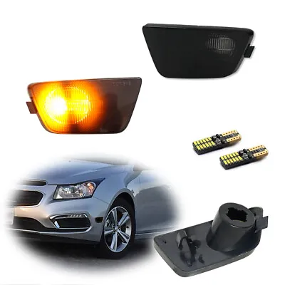 Front Corner Side Marker Lights W/Amber LED Bulbs Set For 2011-2015 Chevy Cruze • $14.99