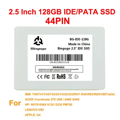 $36.99 • Buy NEW 128GB BINGOGO 2.5 Inch PATA IDE 44 PIN SSD Solid State Disk For IDE Laptop