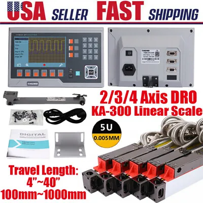 2 3 4 Axis LCD Digital Readout DRO Display Linear Glass Scale Encoder 4 ~40  CNC • $67.49