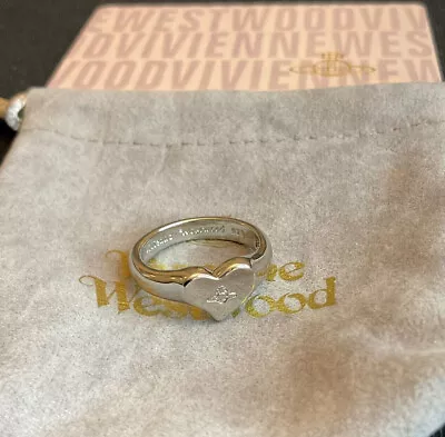 VIVIENNE WESTWOOD Silver Marybelle Ring Logo Saturn Orb Ring Size 7 • $38