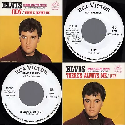 PROMO (EX/NM) Elvis Presley   Judy / There's Always Me   RCA 47-9287 1967 Rock • $78